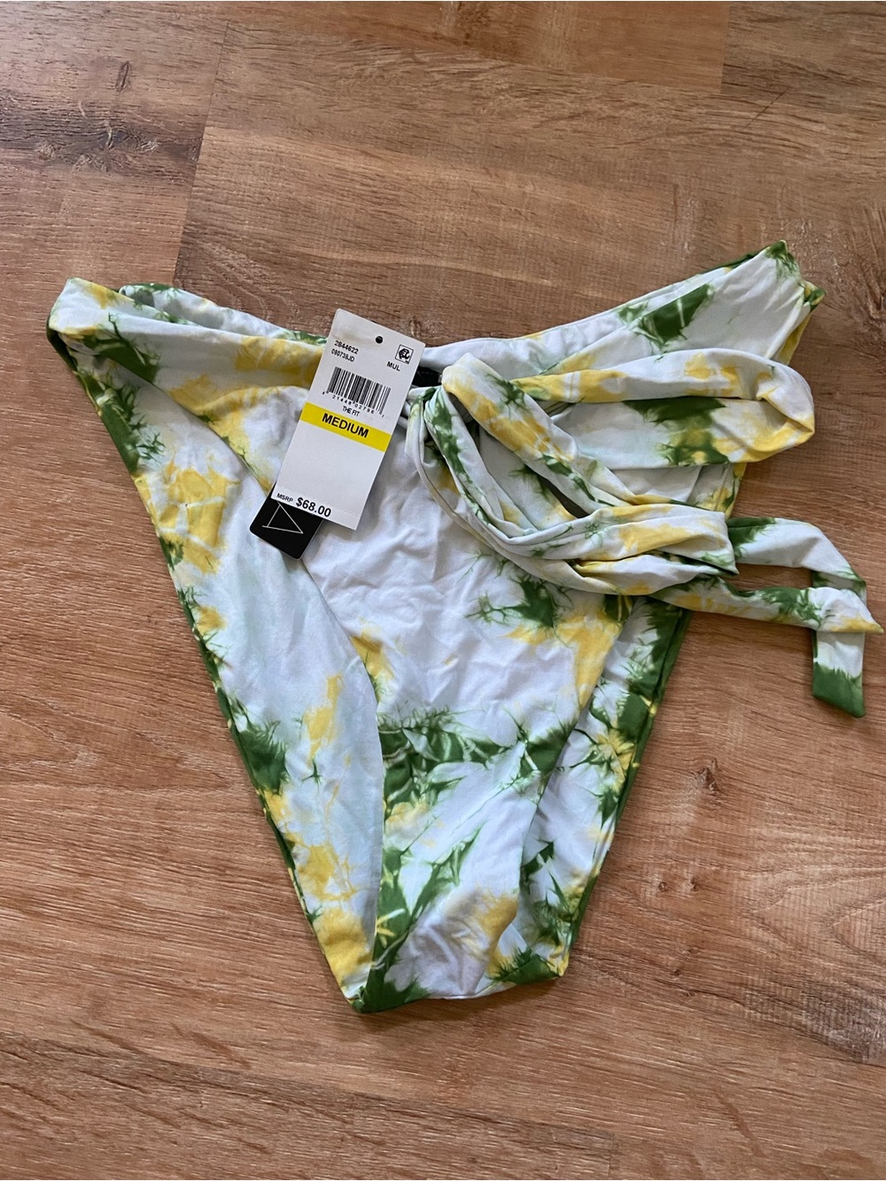 Tie-Side Bikini Bottoms - Yellow & Green Tie-Dye